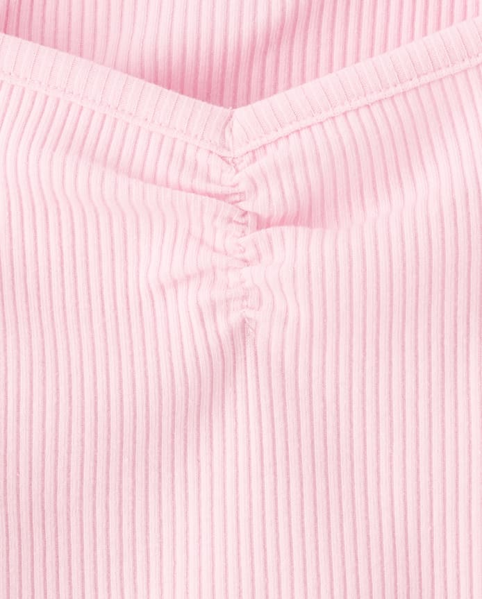 Girls Print Ribbed Cropped Baby Tee