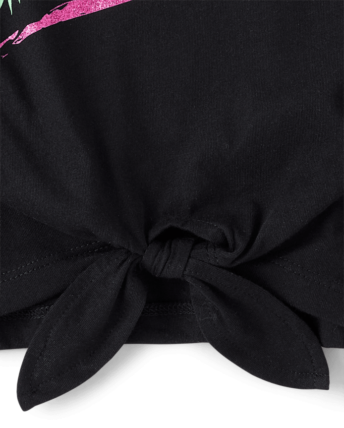 Girls Graphic Tie Front Tank Top