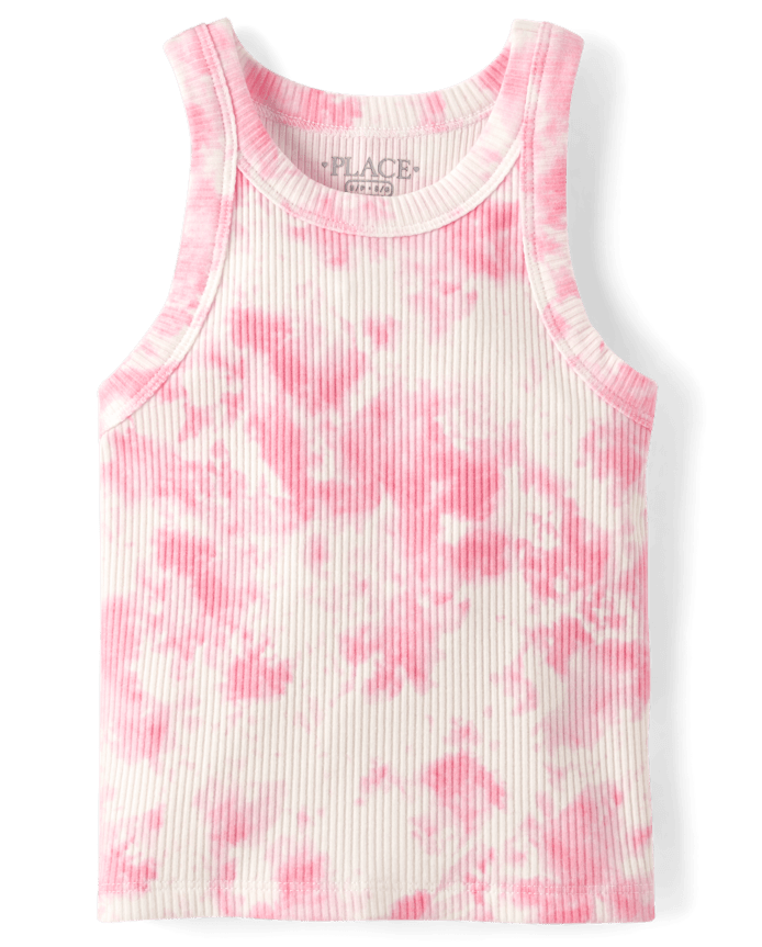 Girls Tie Dye Ribbed Tank Top