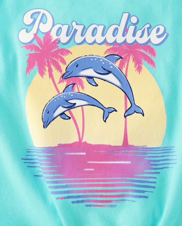 Girls Tropical Tie Front Tank Top 3-Pack