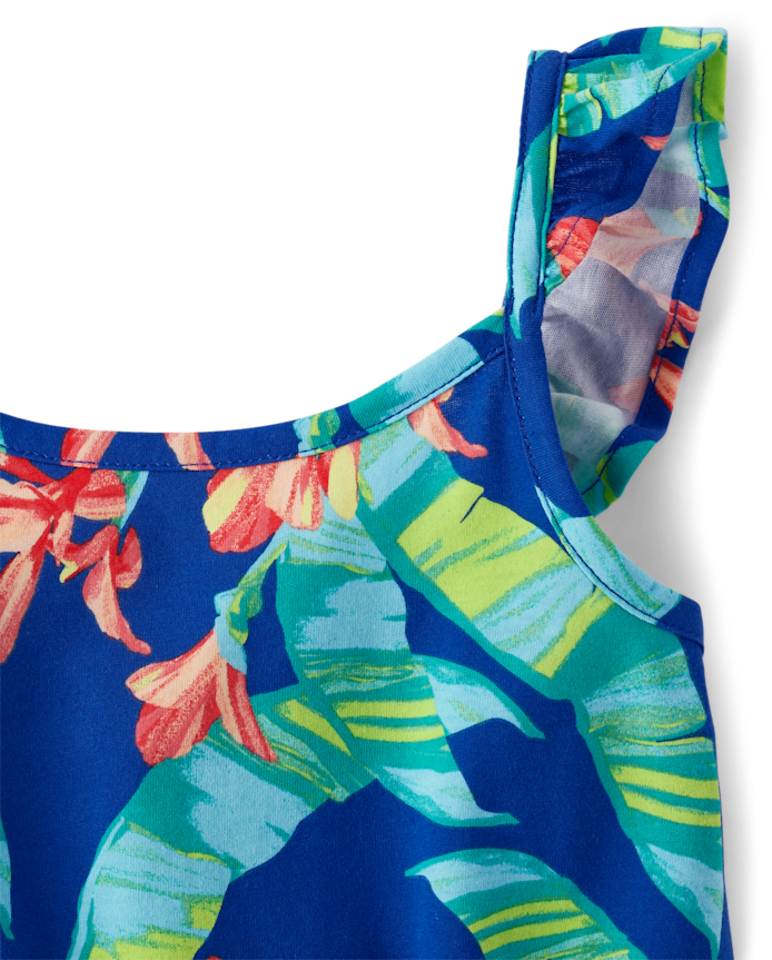 Girls Tropical Flutter Romper