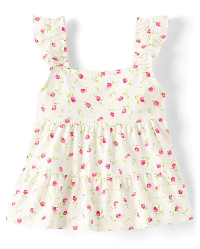 Girls Floral Tiered Tank Top