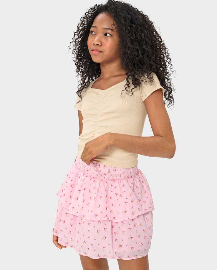 Jupe à volants froncés pour filles