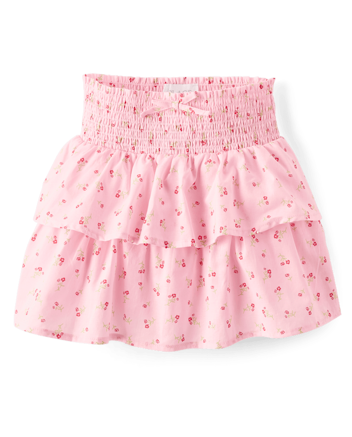Girls Smocked Tiered Skirt