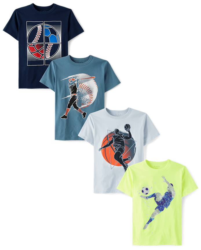 Boys Sports Graphic Tee 4-Pack
