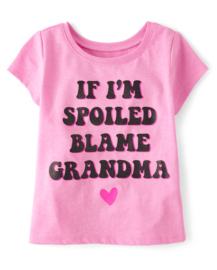 T-shirt graphique « Blame Grandma » pour bébés et petites filles