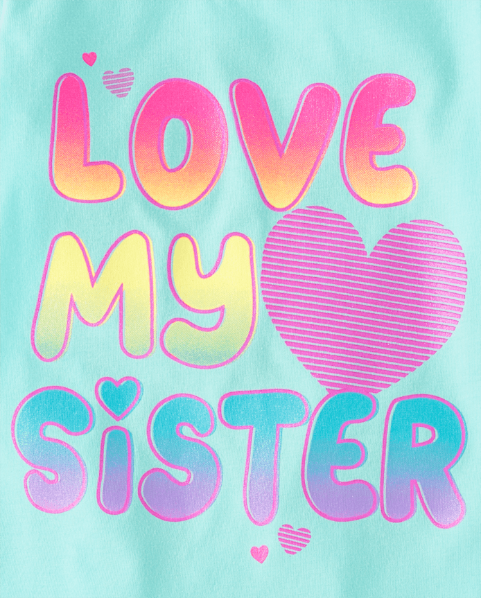 T-shirt graphique « Love My Sister » pour bébés et petites filles