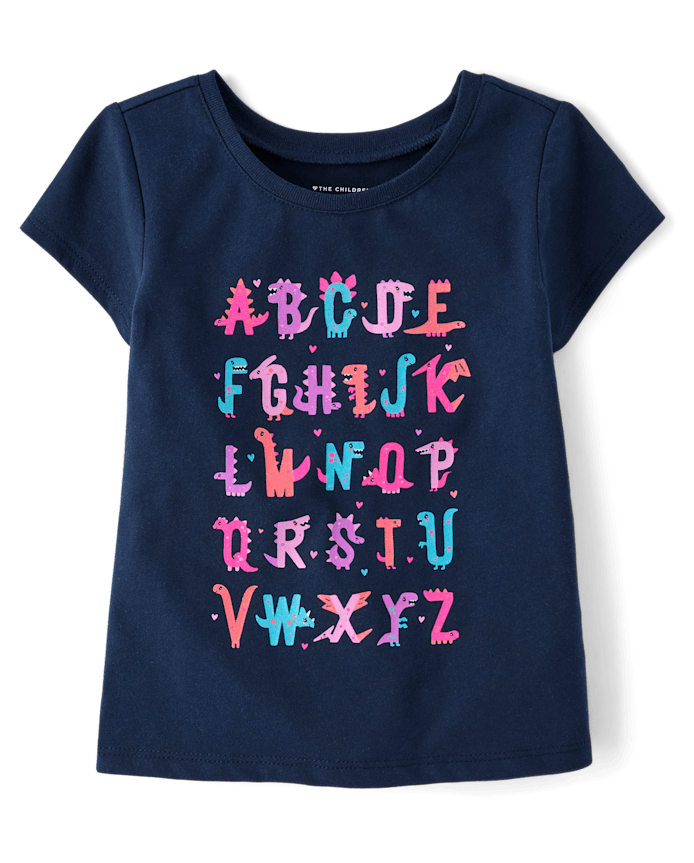 Baby And Toddler Girls Alphabet Graphic Tee