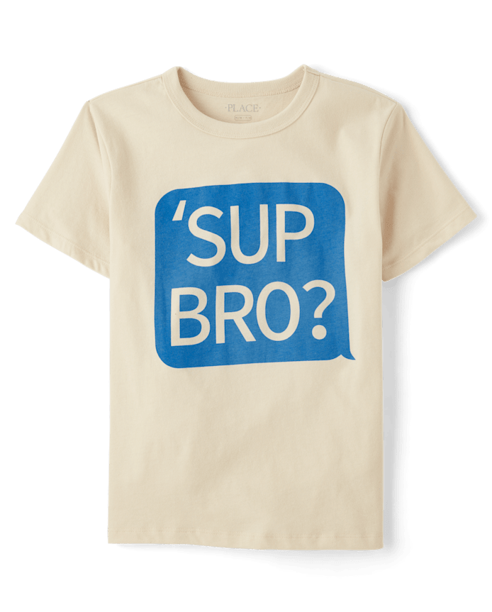 Boys Bruh Text Graphic Tee