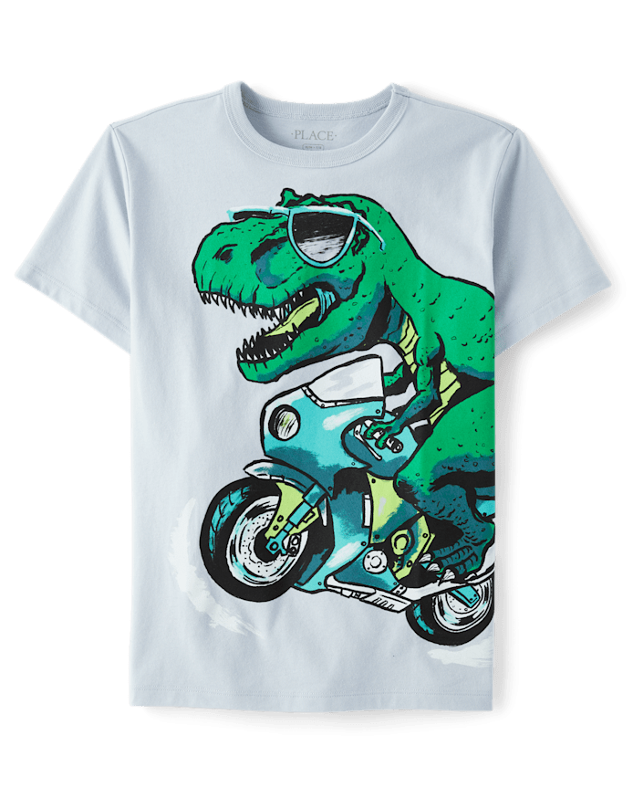 Boys Dino Motorcycle Graphic Tee