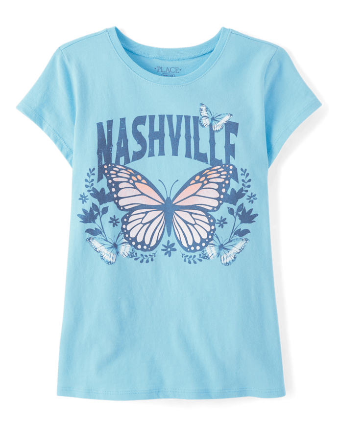 Girls Nashville Butterfly Graphic Tee