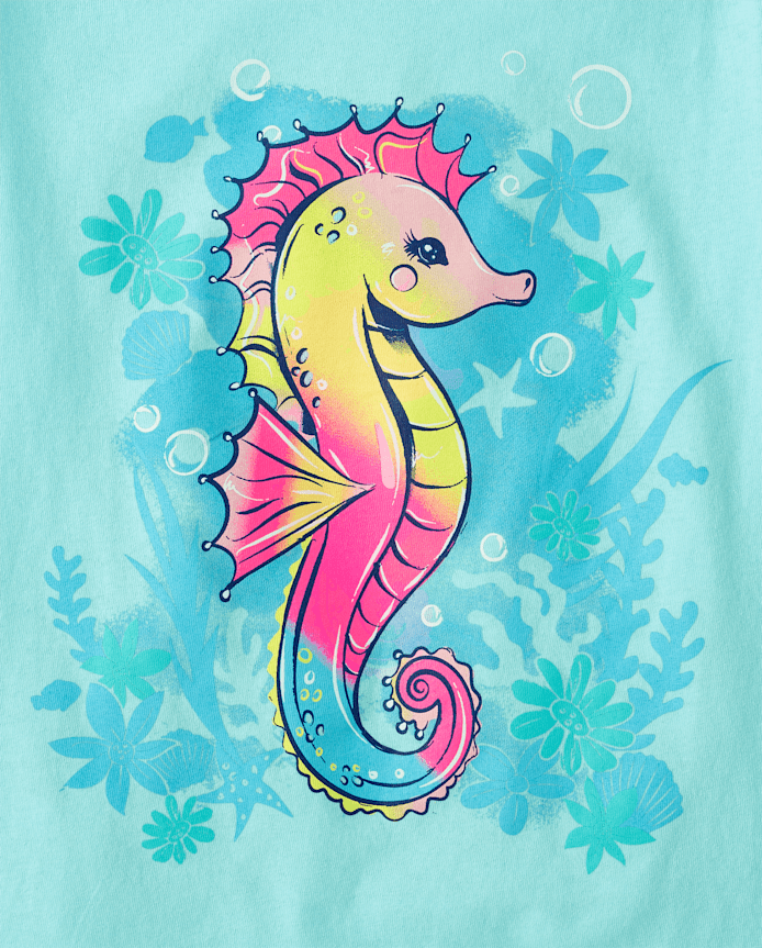 Girls Seahorse Graphic Tee