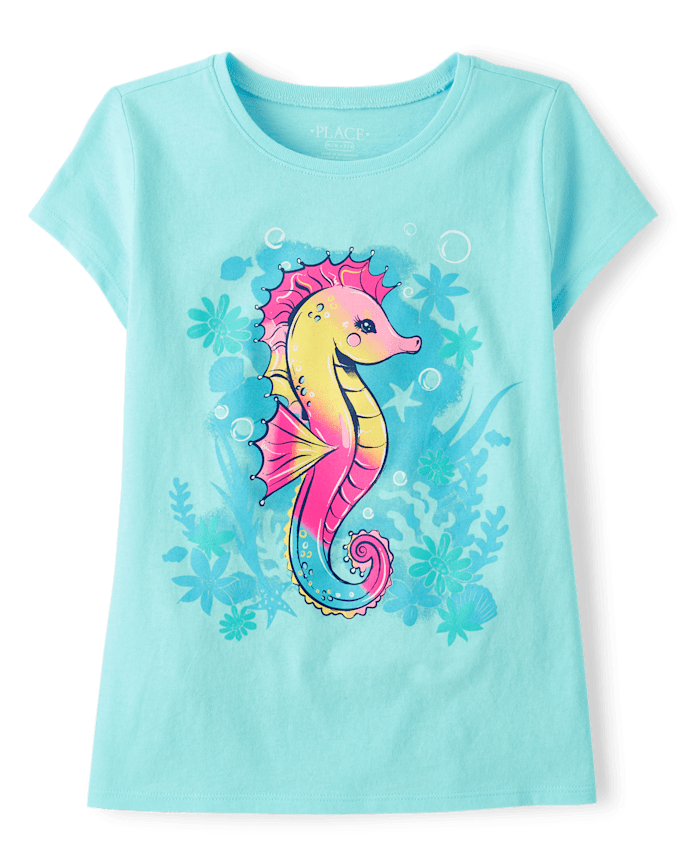 Girls Seahorse Graphic Tee