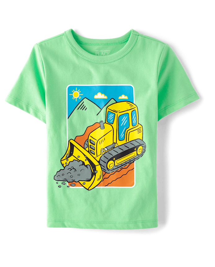 Baby And Toddler Boys Construction Vehicle Graphic Tee