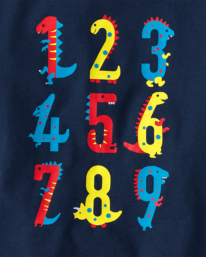 Baby And Toddler Boys Number Dino Graphic Tee