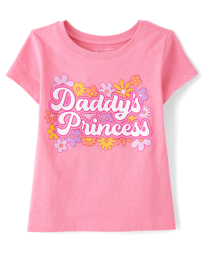 Baby And Toddler Girls Daddy's Princess Graphic Tee