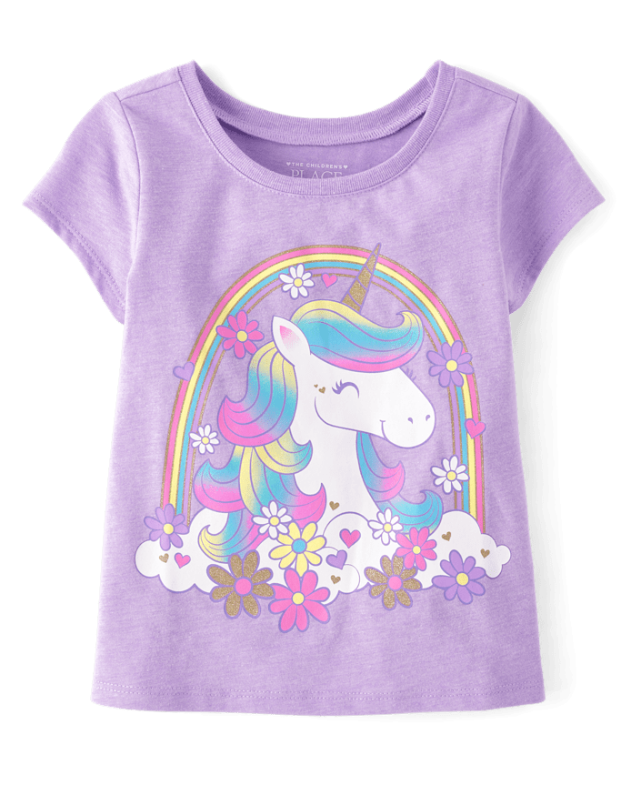 Baby And Toddler Girls Unicorn Graphic Tee