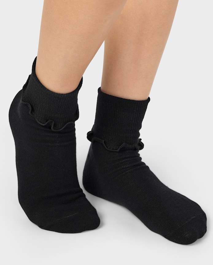 Lot de 6 paires chaussettes à volants et revers pour fille