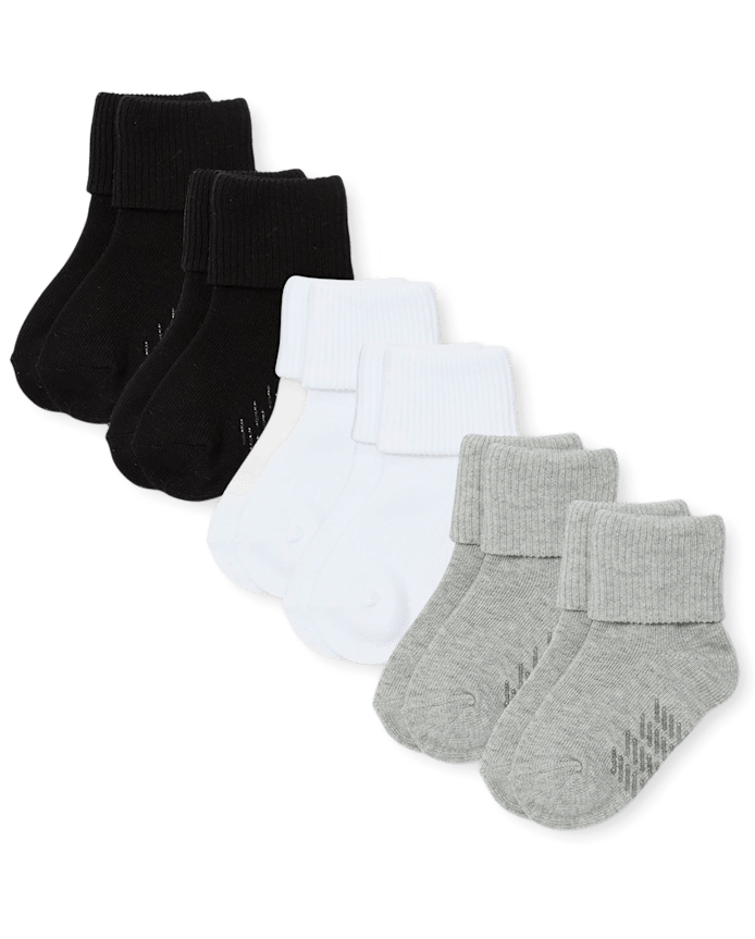 Lot de 6 paires chaussettes à revers pour tout-petits