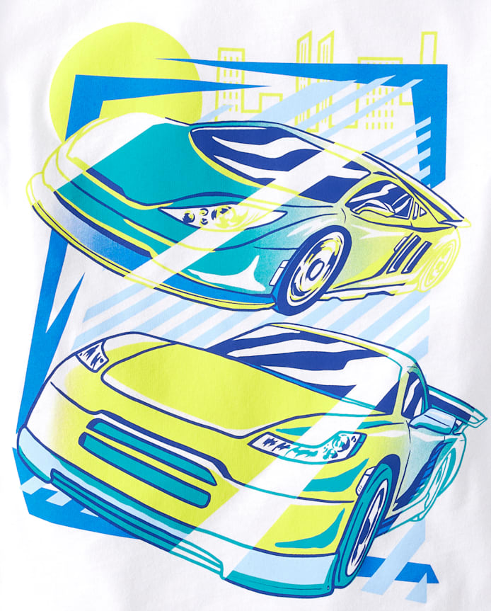 T-shirt graphique voiture de course pour garçon