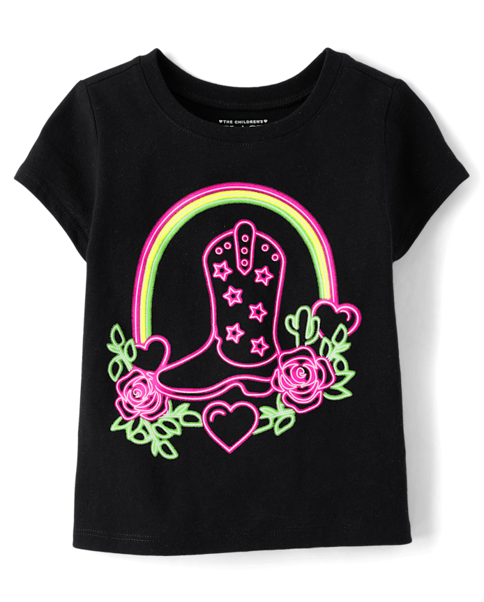 Baby And Toddler Girls Cowgirl Boot Graphic Tee
