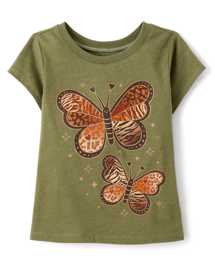 Baby And Toddler Girls Butterfly Graphic Tee