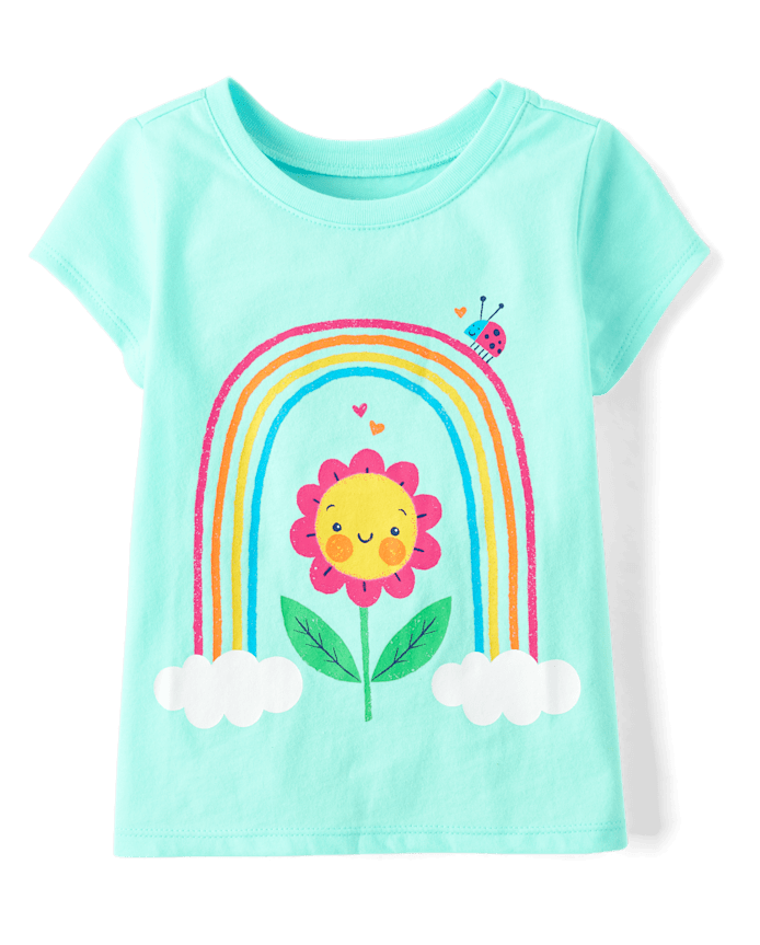 Baby And Toddler Girls Flower Graphic Tee