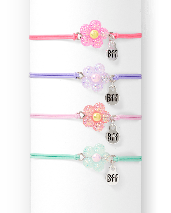 Girls Flower BFF Bracelet 4-Pack