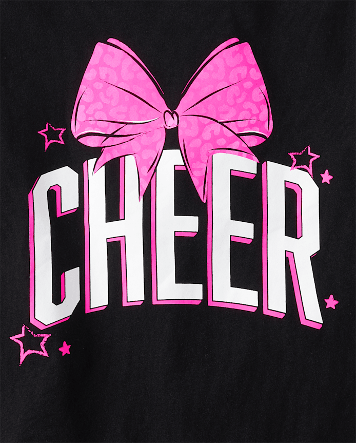 Girls Cheer Bow Graphic Tee