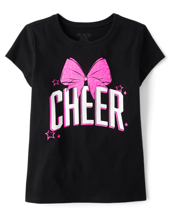 T-shirt graphique nœud papillon pour filles