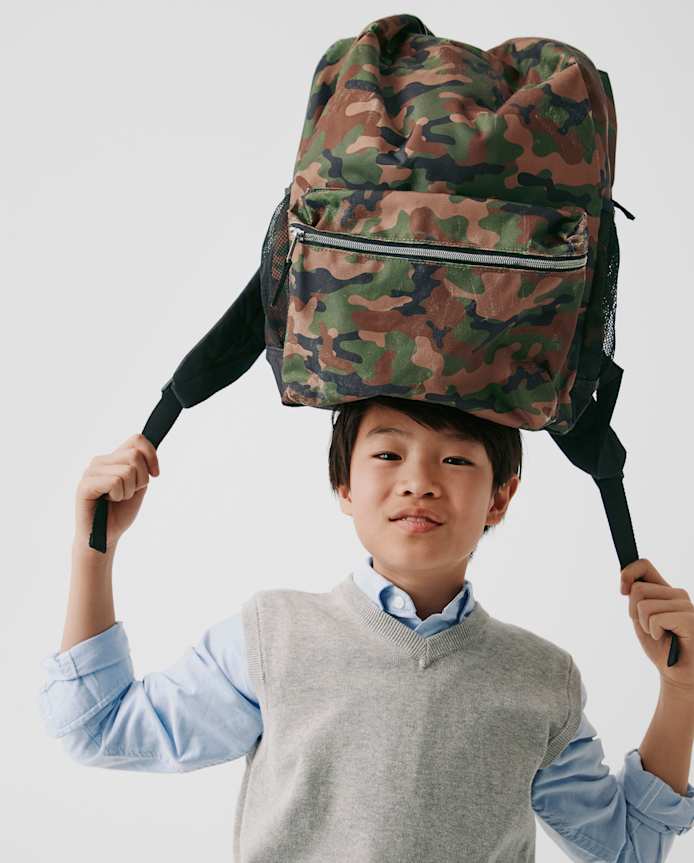 Boys Camo Backpack