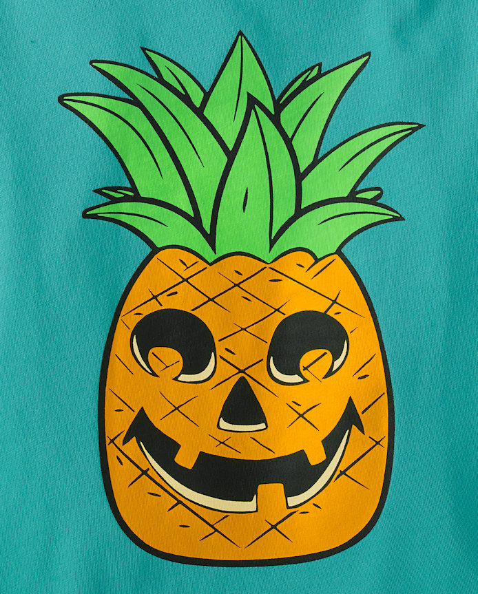 Baby And Toddler Boys Summerween Skull Pineapple Graphic Tee