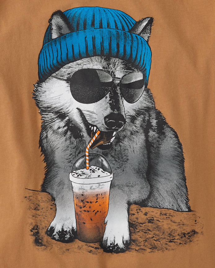 Boys Wolf Beanie Graphic Tee