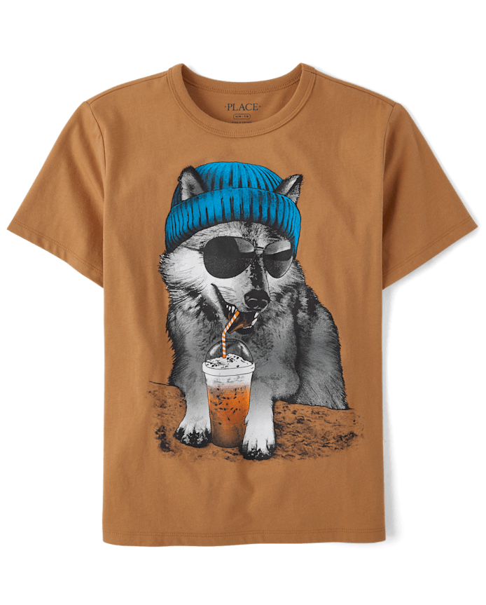 T-shirt graphique bonnet loup pour garçon