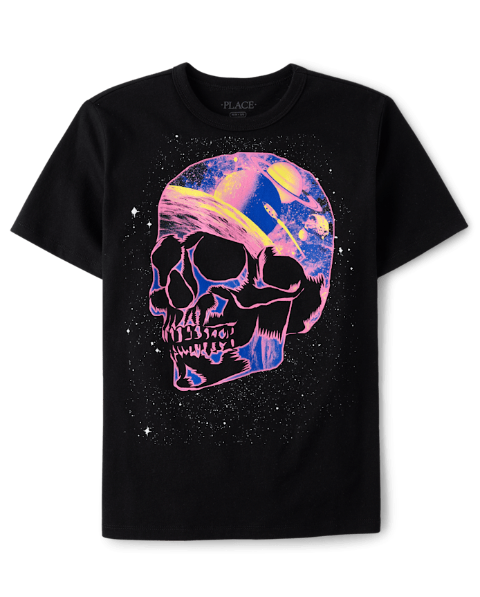 Boys Space Skull Graphic Tee