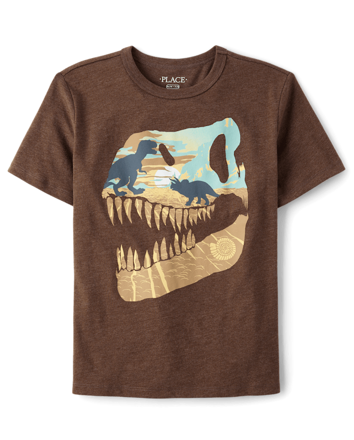 Boys Dino Skull Graphic Tee