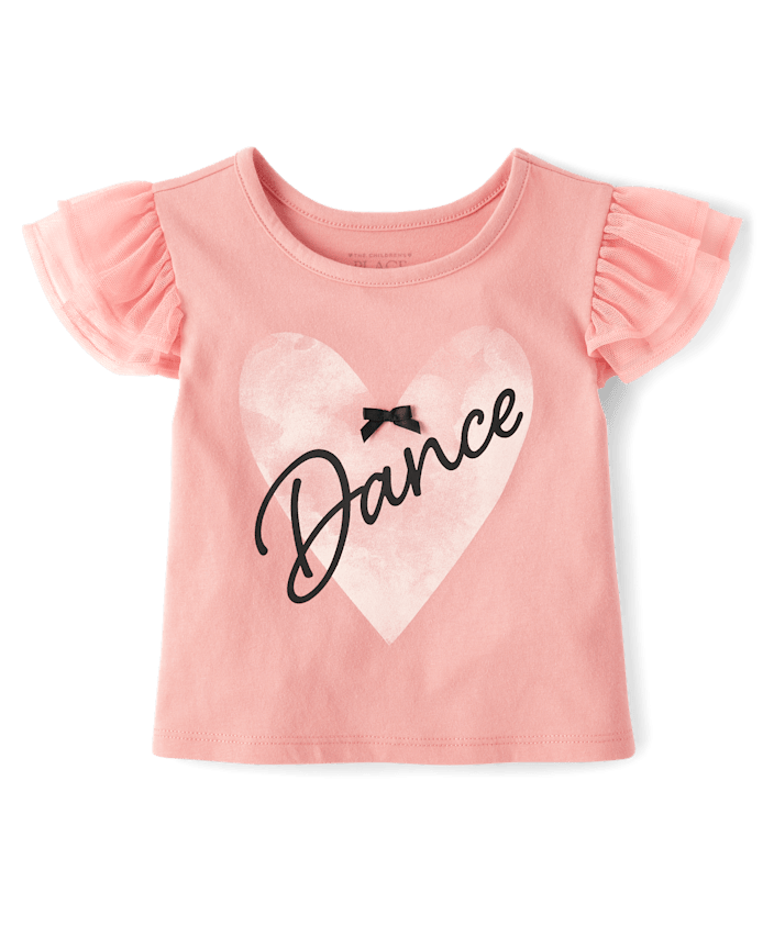 Baby And Toddler Girls Graphic Flutter Top