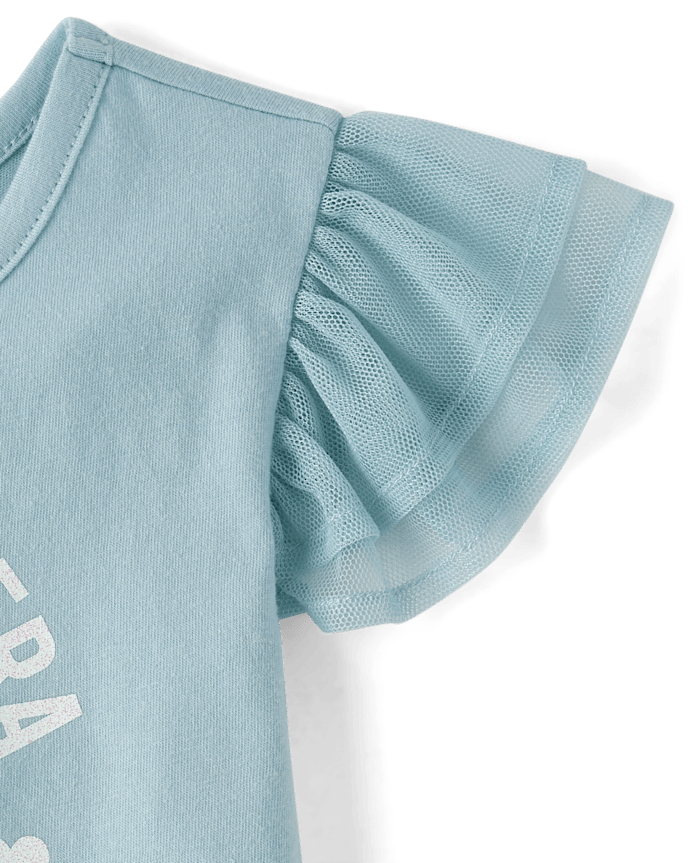 Baby And Toddler Girls Graphic Flutter Top