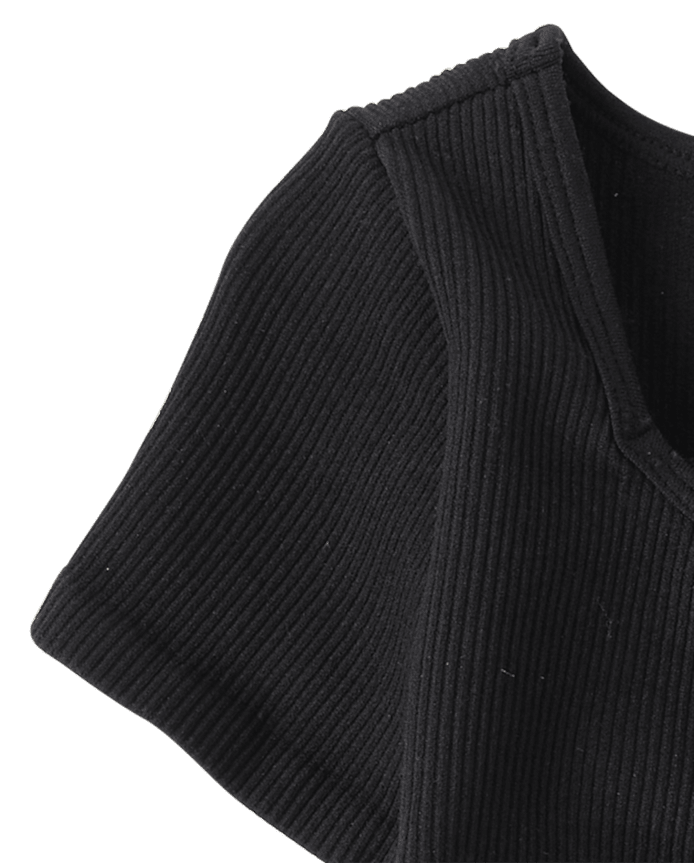 Girls Seamless Ribbed Ruched Top