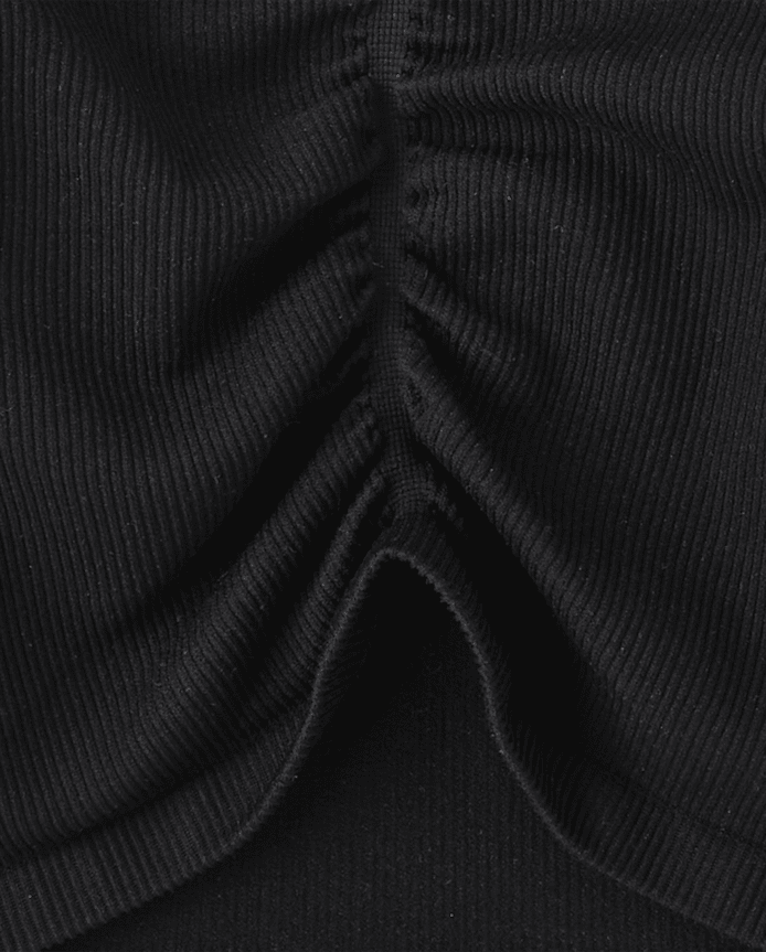 Girls Seamless Ribbed Ruched Top