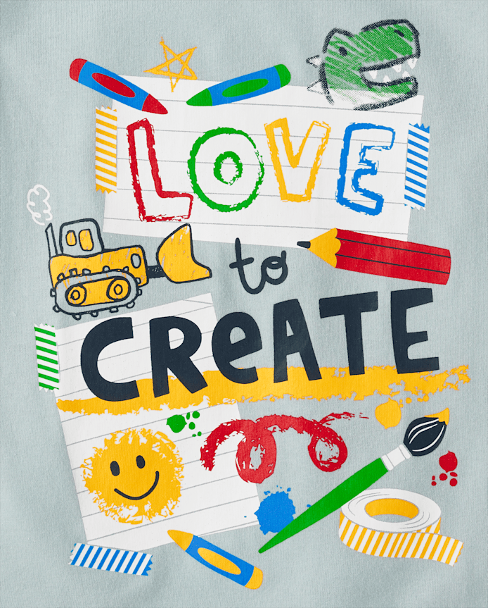 Toddler Boys Love to Create Graphic Tee