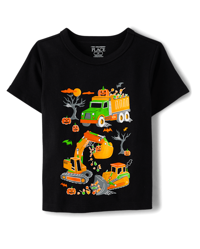 Baby And Toddler Boys Halloween Trucks Graphic Tee