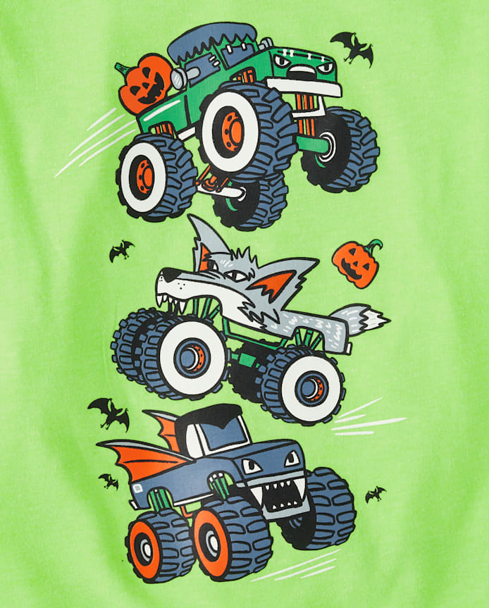 Baby And Toddler Boys Halloween Trucks Graphic Tee