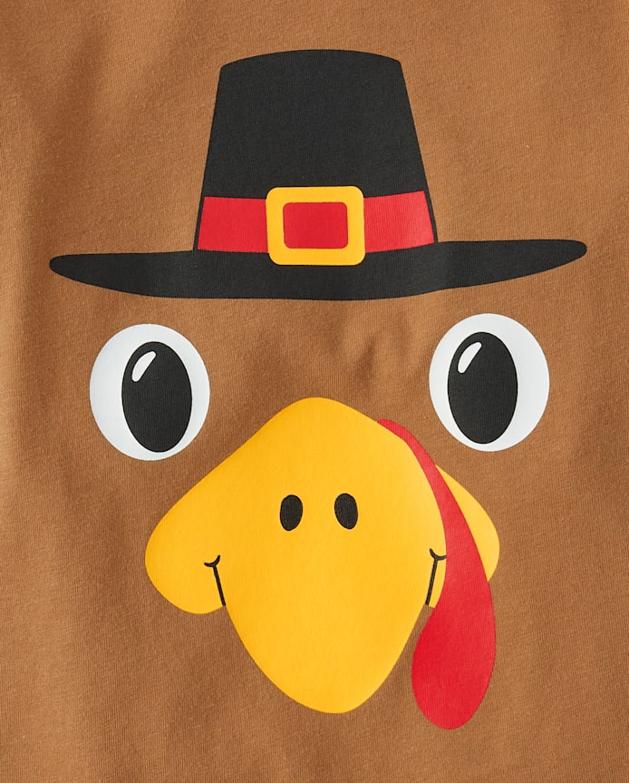 Baby And Toddler Boys Turkey Face Graphic Tee