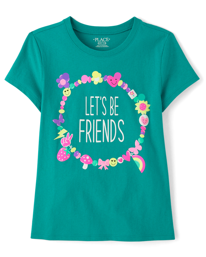 Girls Friendship Bracelet Graphic Tee