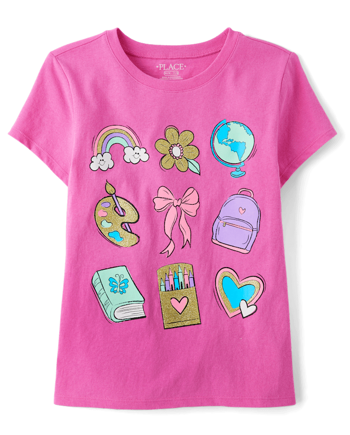 Girls School Icons Graphic Tee