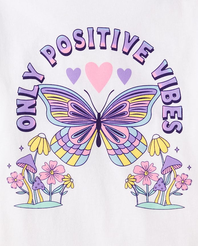 Lot de 4 t-shirts graphiques tendance pour filles