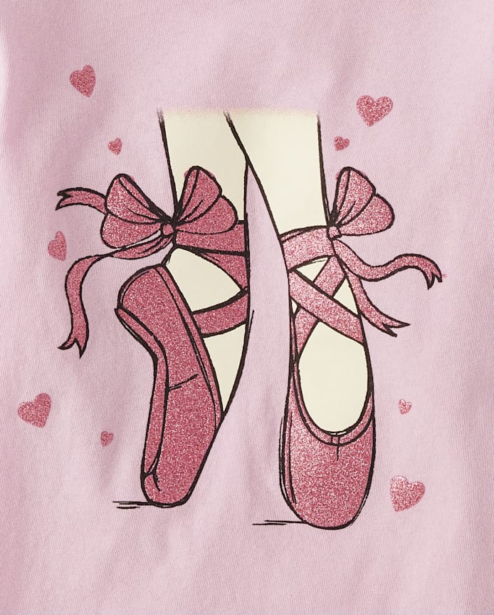 Baby And Toddler Girls Ballerina Pointe Shoes Graphic Tee
