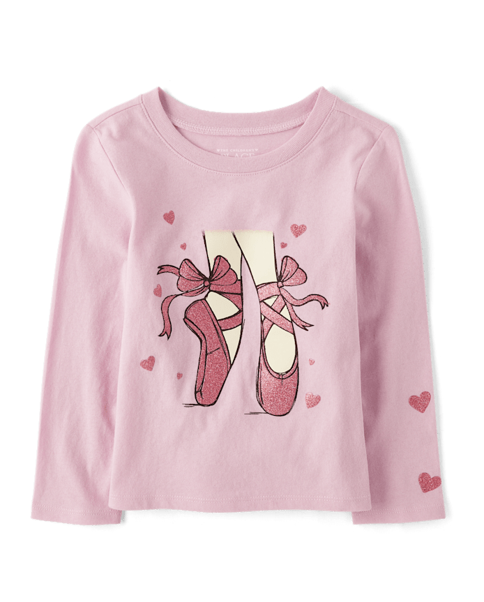 Baby And Toddler Girls Ballerina Pointe Shoes Graphic Tee