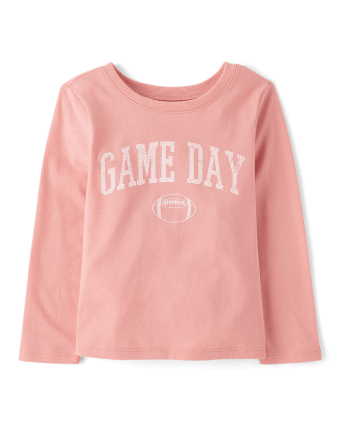 Baby And Toddler Girls Football Game Day Graphic Tee